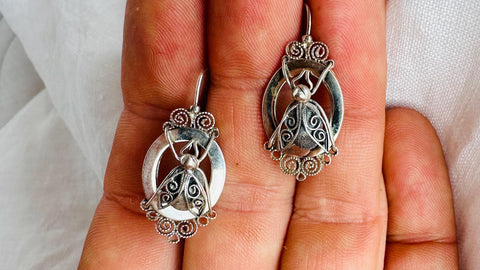 Oaxacan Insect Filigree Earrings. Sterling Silver. Bees. Mexico. Frida Kahlo. 445