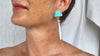 Natural Turquoise Earrings with Squash Blossoms. Sterling Silver. 2147