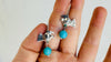 Turquoise & Bird Earrings. Handmade Sterling Silver Jewelry from Taxco.