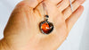 Amber & Sterling Heart Pendant on a Silver Chain. AP-354