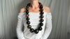Huge Graduated Amber Round Bead Necklace. Dramatic and Gorgeous! 0870