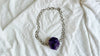Huge Amethyst Pendant Necklace. Chunky Silver Chain. Sterling Silver. 2070