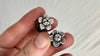 Large Amber Barbell Earrings. Double Sided. 2078
