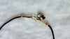Obsidian Adze Pendant Necklace. Leather & Sterling Silver. 2552