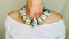 Green Flower Agate Necklace. Handmade Sterling Silver Designer Jewelry. Statement Necklace. Maximalist Jewelry.