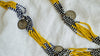 Kuchi Coin Necklace. Multistrand Beaded Jewelry. 4301