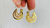Gold Plated Oaxacan Earrings. Traditional Design. Sterling Silver. Vermeil. Oaxaca, Mexico. 0386
