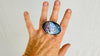 Faceted Labradorite Cocktail Ring. Adjustable Sterling Silver Jewelry. Gorgeous Flash. 4011
