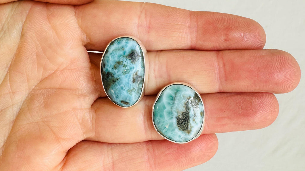 Larimar Earrings I Beautiful Sterling Silver Jewelry I Unique Gemstone Jewelry I Gifts for Her 4059