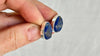 Rough Lapis Lazuli Earrings. Asymmetrical Posts. Handmade Sterling Silver Jewelry . 1178