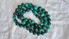 Malachite Long Necklace. Graduated Spheres Beaded Necklace. 0566