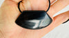 Obsidian Adze Pendant Necklace. Leather & Sterling Silver. 2262