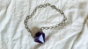 Huge Amethyst Pendant Necklace. Chunky Silver Chain. Sterling Silver. 2070