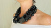 Black Multi-Strand Necklace. La Llorona. Obsidian, Lava Rock, Barro Negro.
