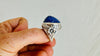 Lapis Lazuli Botanicals Ring. Sterling Silver Handcrafted Jewelry. Size 6. 4145