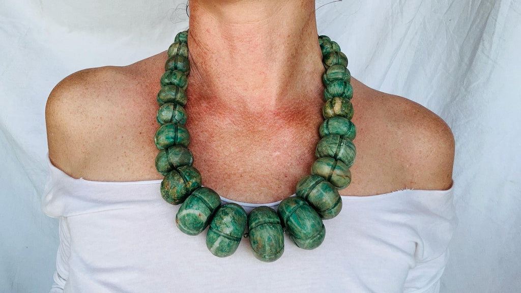 Mayan Guatemalita Jade Graduated Choker Necklace. Guatemalan.