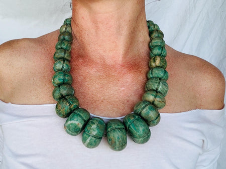 Mayan Guatemalita Jade Graduated Choker Necklace. Guatemalan.