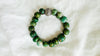 Guatemalita Jade Beaded Bracelet with a Sterling Silver Bead.
