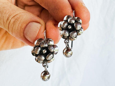 Taxco Flower Earrings. Sterling Silver. Mexico. Frida Kahlo. FL-1