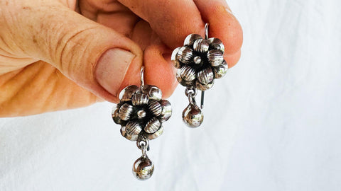 Taxco Flower Earrings. Sterling Silver. Mexico. Frida Kahlo. FL-1