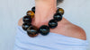 Huge Graduated Amber Round Bead Necklace. Dramatic and Gorgeous!