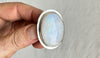 Rainbow Moonstone Ring. Oversized. Size 6. 0517