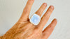 Rainbow Moonstone Ring. Oversized & Adjustable Sterling Silver Cocktail Ring. 0909