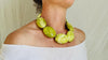 Serpentine Necklace. Large Oval Beads. Sterling Silver Jewelry. Modern Boho Style, Natural Stone Accessory