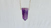 Amethyst Pendant Necklace. Chunky Silver Chain. Sterling Silver. 2293