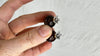 Large Amber Barbell Earrings. Double Sided. 2085