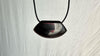Obsidian Pendant Necklace. Adze. Leather & Sterling Silver. 2259