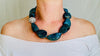 Blue Apatite, and Silver Necklace. Handmade Designer Beaded Jewelry.