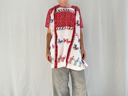 Nasavi Mixteco Huipil with Animals. Handwoven in Guerrero, Mexico.