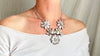 Doves & Flowers Silver Necklace. Taxco. Stunning! 1339