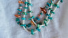 Santo Domingo Turquoise and Coral Necklace . Native American.