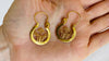 Gold Plated Oaxacan Earrings. Traditional Design. Sterling Silver. Vermeil. Oaxaca, Mexico. 0388