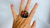 Amber Botanicals Ring. Sterling Silver. Adjustable Size. AMB-1