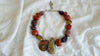 Red Jasper, Mookaite, Ammonite Necklace. Sterling Silver. Skull.