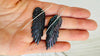 Carved Black Wings Earrings. Exquisitely Crafted Clam Shell and Sterling Silver Jewelry. Atelier Aadya. 2734