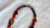 Vintage Oaxacan Coral and Amber Necklace. Mexico. Sterling Silver. 2638