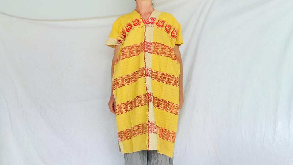 Oaxacan Mixtec Huipil. Natural Dye Dress or Tunic. Mexico.