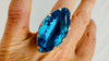 Oversized Faceted Aquamarine Cocktail Ring | Handmade Adjustable Sterling Silver | Unique Gemstone Jewelry I AAA Stone 0914