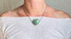 Aventurine Heart Pendant Necklace. Sterling Silver Chain.
