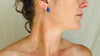 Rough Lapis Lazuli Earrings. Asymmetrical Posts. Handmade Sterling Silver Jewelry . 2203