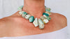 Green Flower Agate Necklace. Handmade Sterling Silver Designer Jewelry. 2838