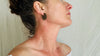 Labradorite Flat Hoop Earrings. Sterling Silver. 1157