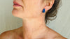 Rough Lapis Lazuli Earrings. Asymmetrical Posts. Handmade Sterling Silver Jewelry . 2203