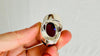 Oversized Faceted Amethyst Ring | Handmade Adjustable Sterling Silver | Unique Gemstone Jewelry. 4112