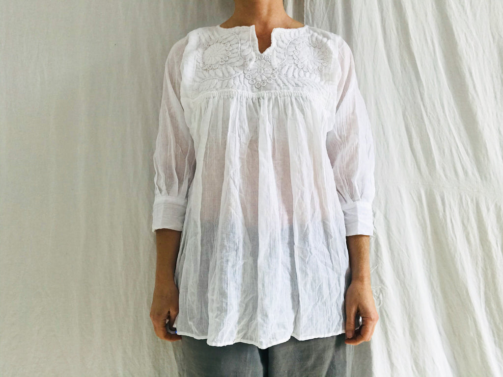 Hand-Embroidered Chamula Blouse. All Cotton.