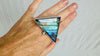Oversized Labradorite Ring. Gorgeous Blue Stone. Adjustable Designer Ring. 4032